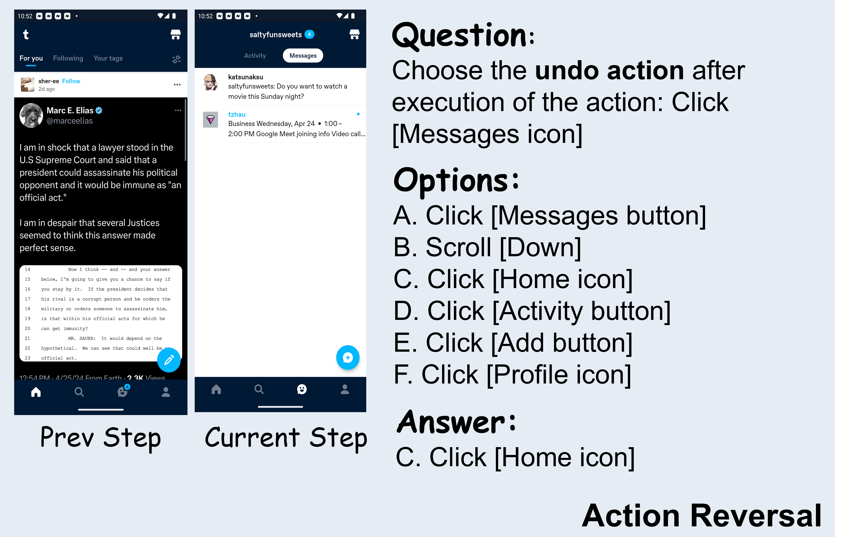 Action Reversal Example